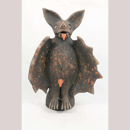 Ceramic Standing Bat Sculpture Mexico Fine Folk Art Collectible Adrian Martinez