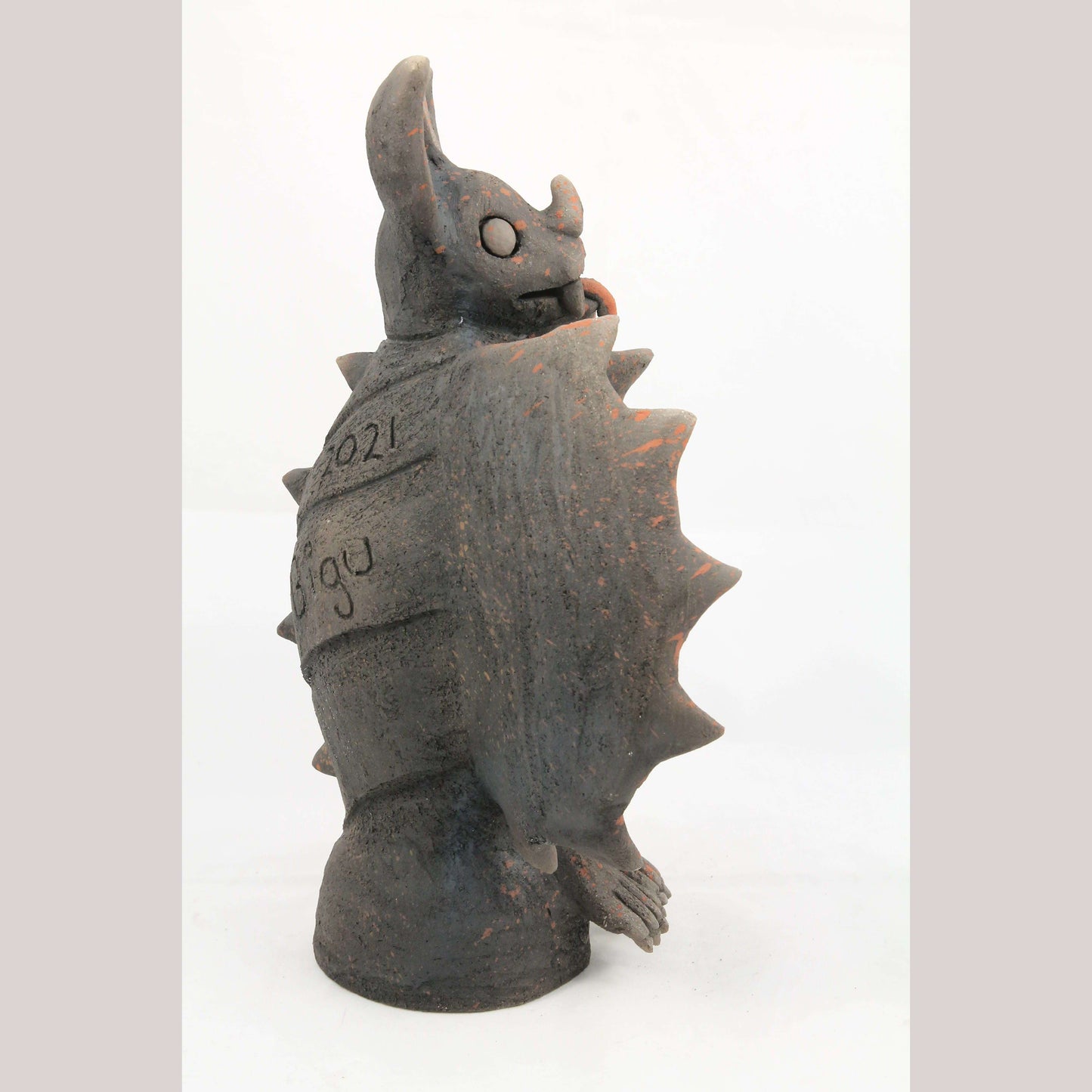 Ceramic Standing Bat Sculpture Mexico Fine Folk Art Collectible Adrian Martinez