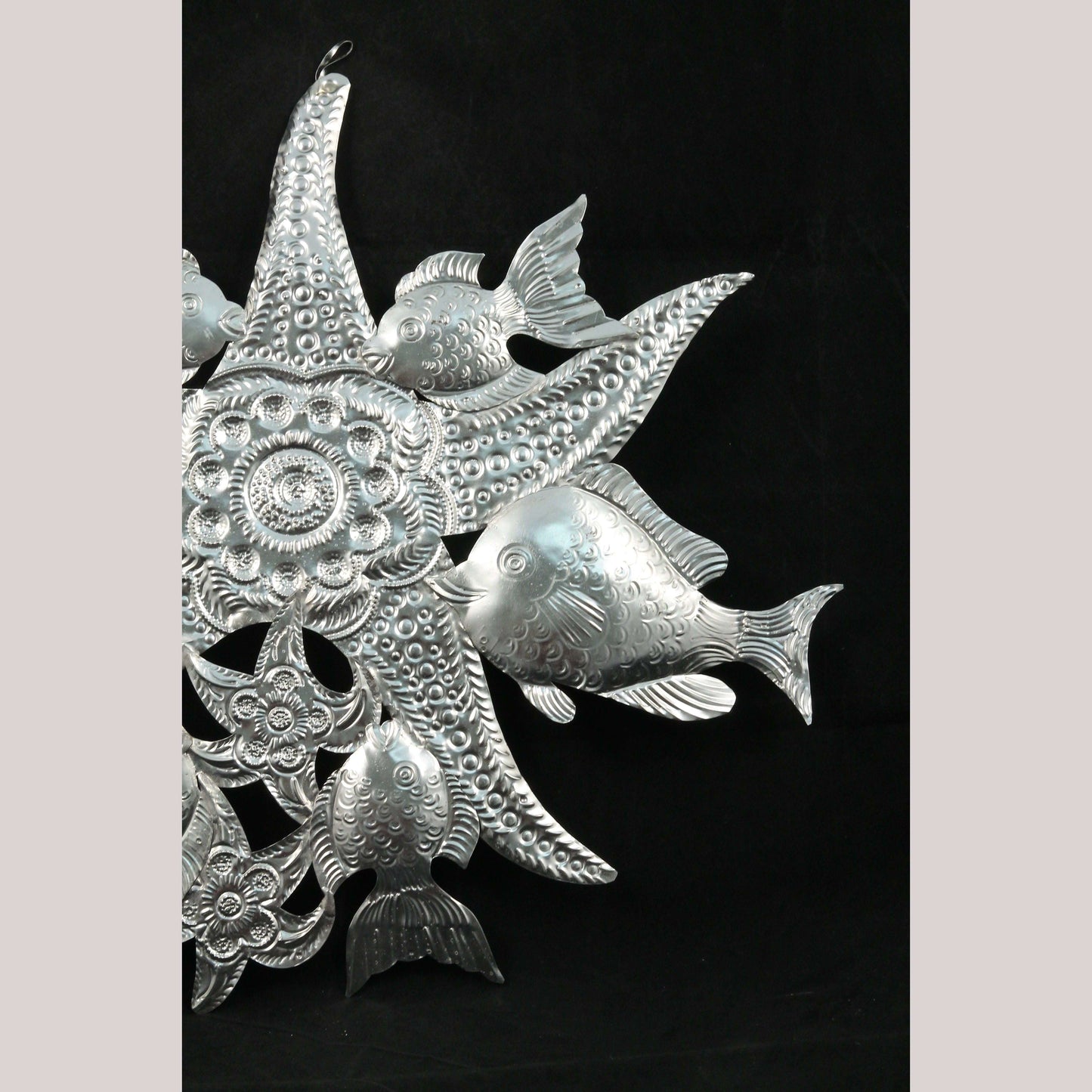 Lg Tin Hanging Starfish Shaped Hand Forged Mexico Folk Art Décor Collectible