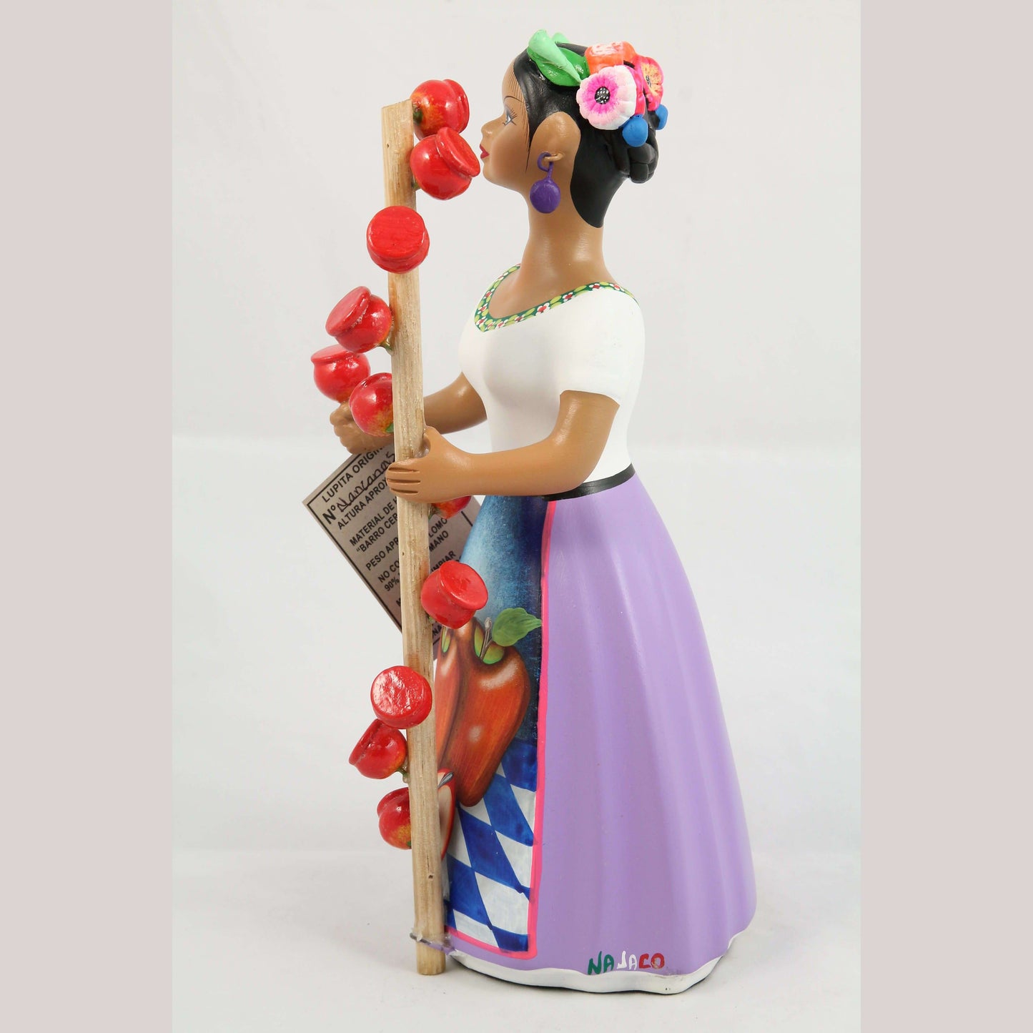 Candy Apple Seller Lupita NAJACO Ceramic Figurine/Doll Mexican Lilac