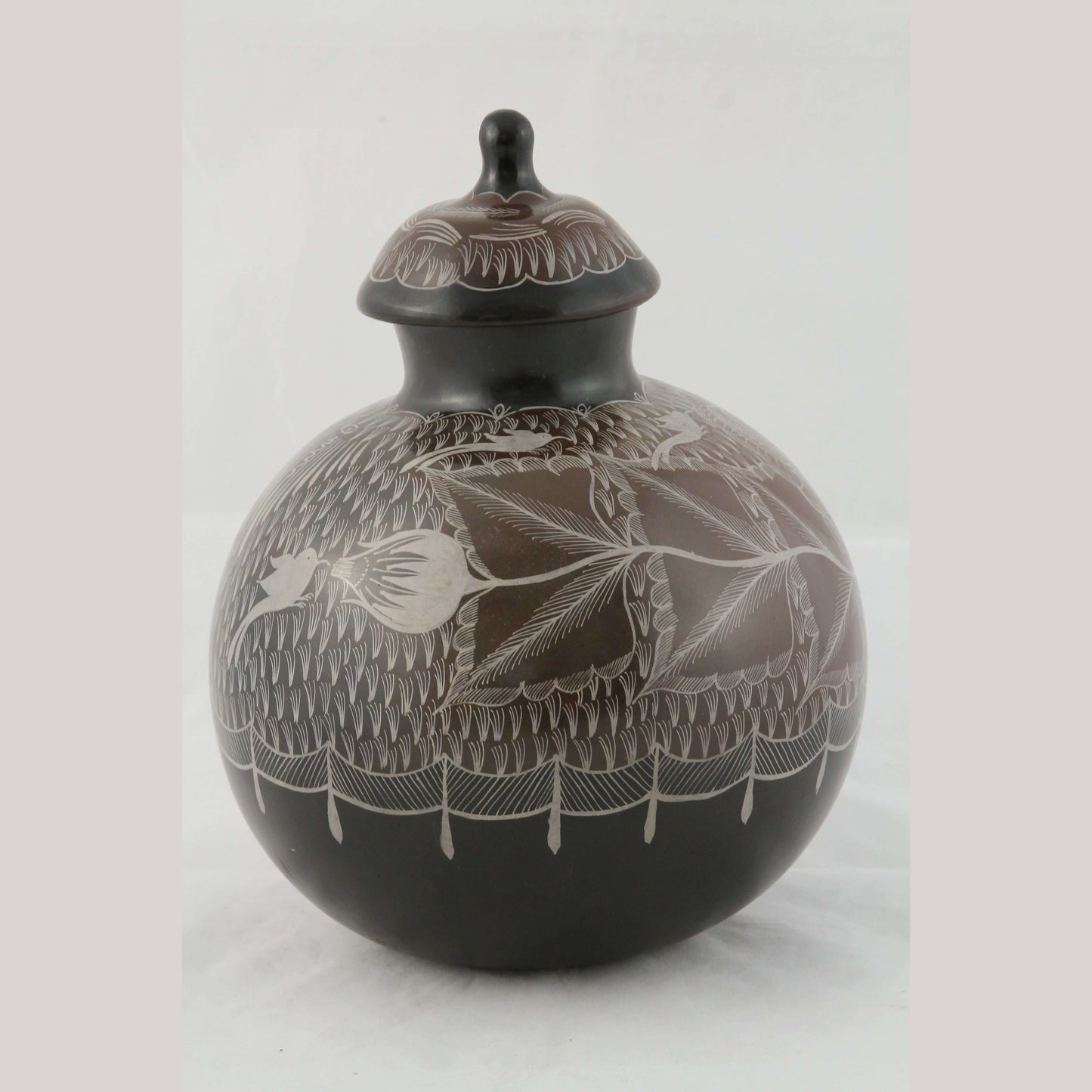 Ceramic/Pottery Vase/Jar/Lid Mexican Folk Art Collectible Décor Handmade Large