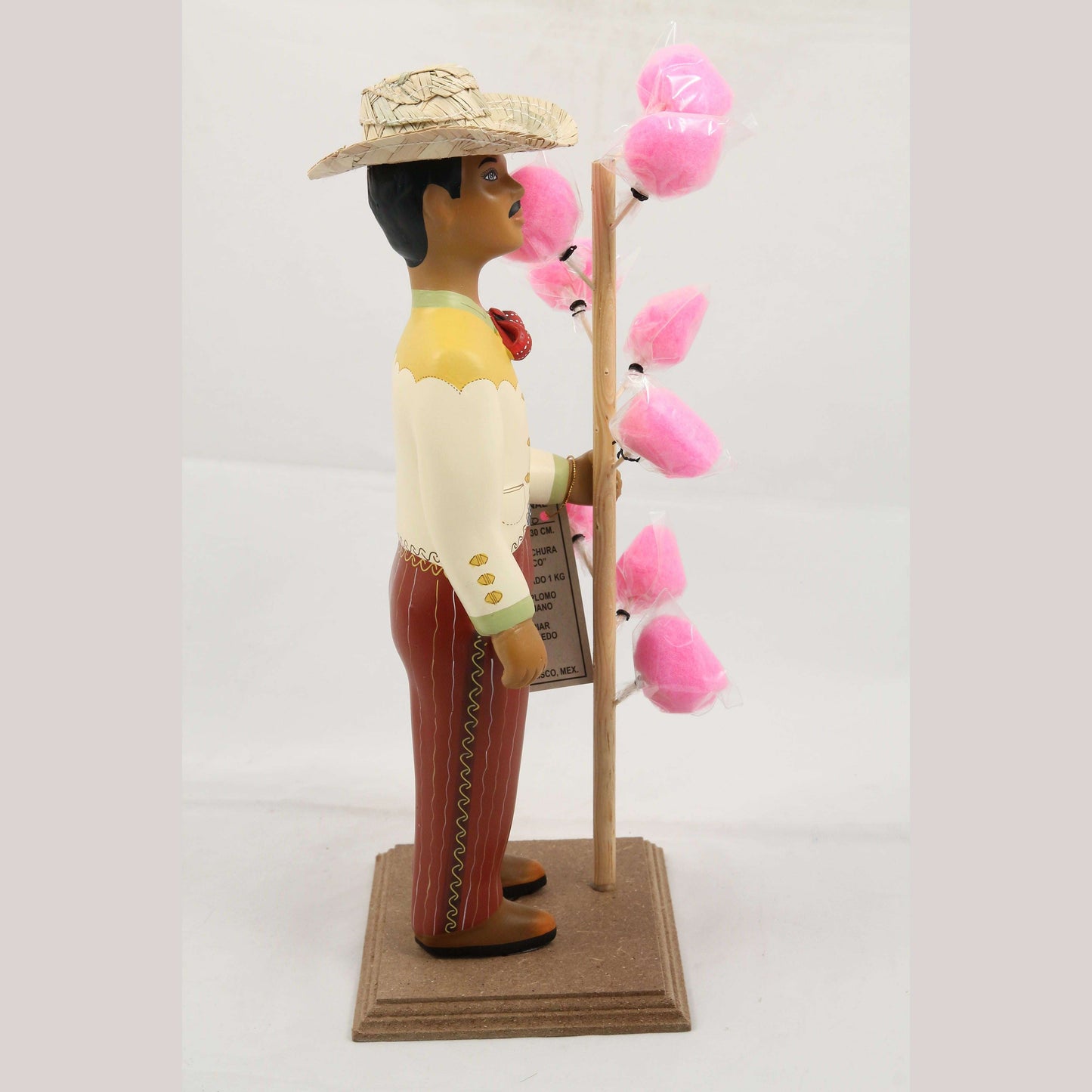 Lupita Najaco Ceramic Figurine/Doll Mexican Cotton Candy Seller Man Rust
