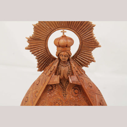 Small Wood Madonna/Virgin Mary Hand Tooled/Carved Mexican Folk Art Religious