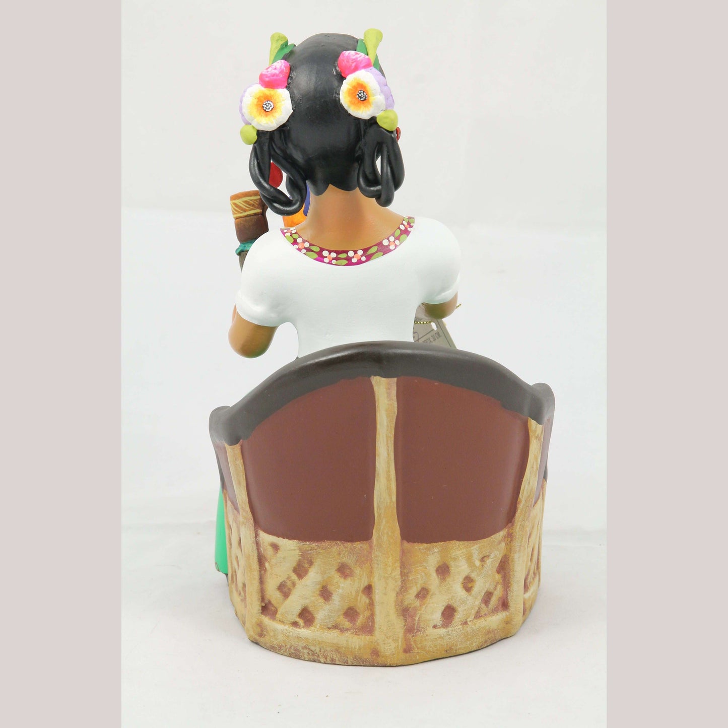 "Lupita" Najaco Doll Ceramic Figurine Sitting Pulque Seller Green Dress