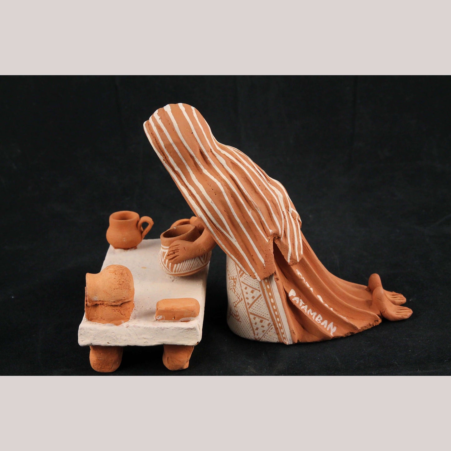 Artistic Handcrafted 4-tier Clay Matka Decor /w Tribal Art #24019