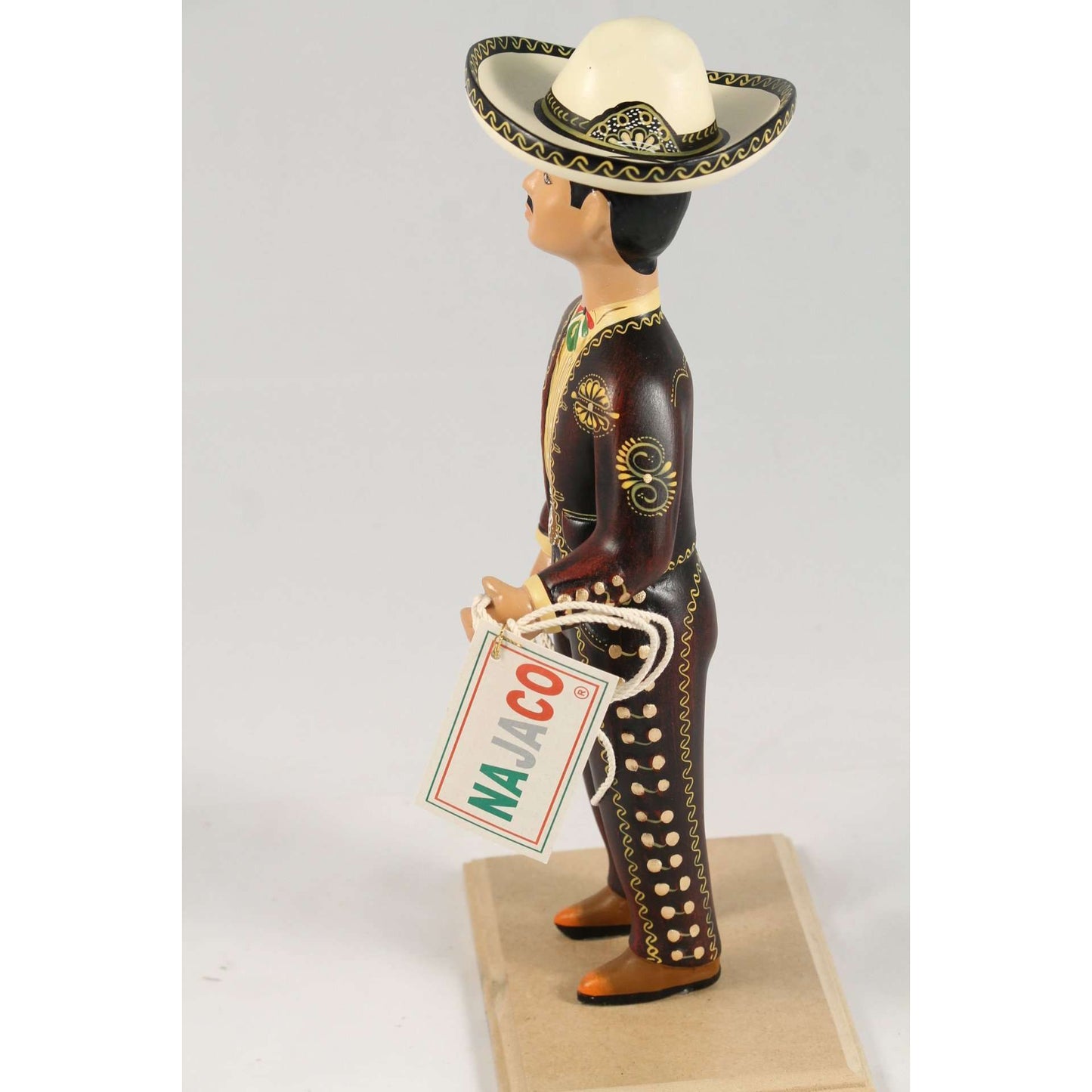Premium Wine Charro Male Ceramic Mexican Figurine Lupita Cowboy