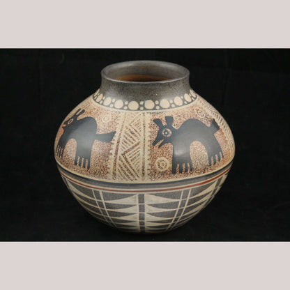 Ceramic Vase Ventura H Benitz Mexican Fine Folk Art Pre-Hispanic Animals Decor