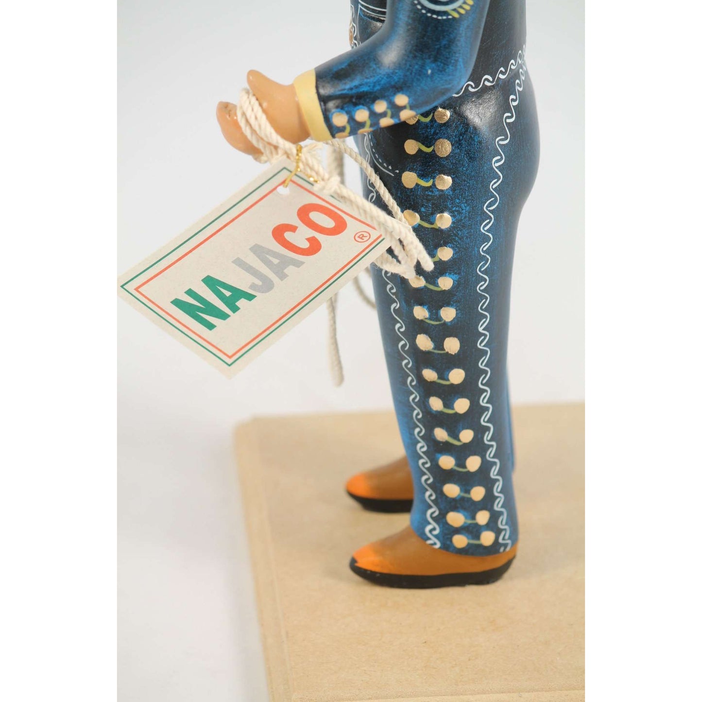 Blue Premium Charro Male Ceramic Mexican Figurine Lupita Cowboy