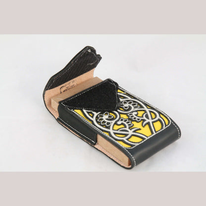 New Leather Belt Loop Cell Phone Holder/Pouch/Case Hand Made Embossed Mexico B