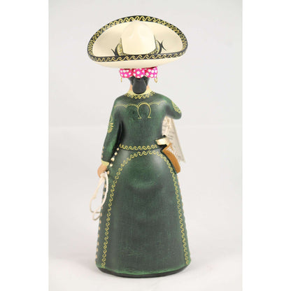 Lupita Doll, Charra Green, Mexico NAJACO Folk Art Original