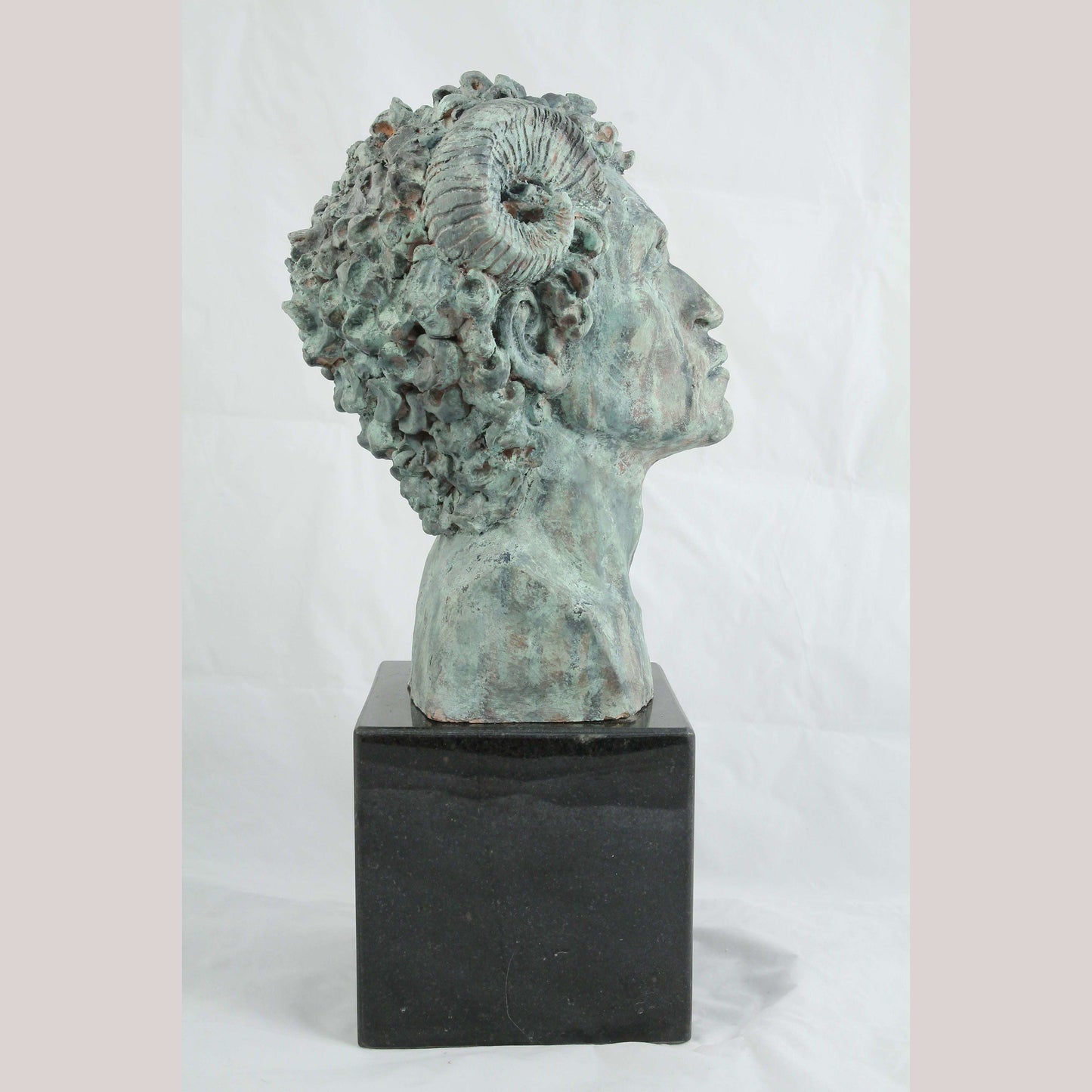 X-Lg Ceramic Sculpture/Bust Satyr Mexico Fine Art D. Serrano Signed