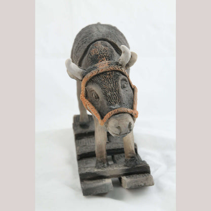 Ceramic/Pottery Rocking Bull Bank Mexican Folk Art Collectible Décor Handmade