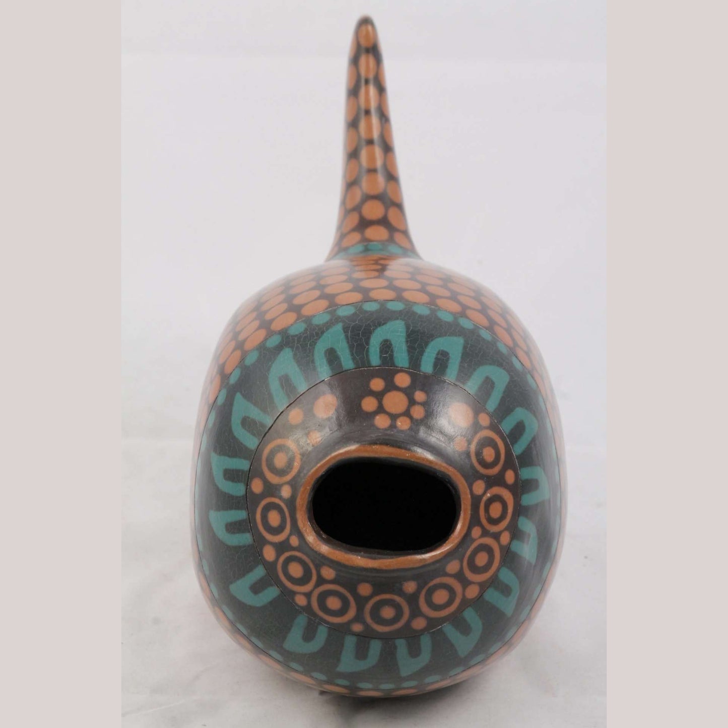 Hand Made Ceramic Hollow Fish Signed Mexican Folk Art Extra Large