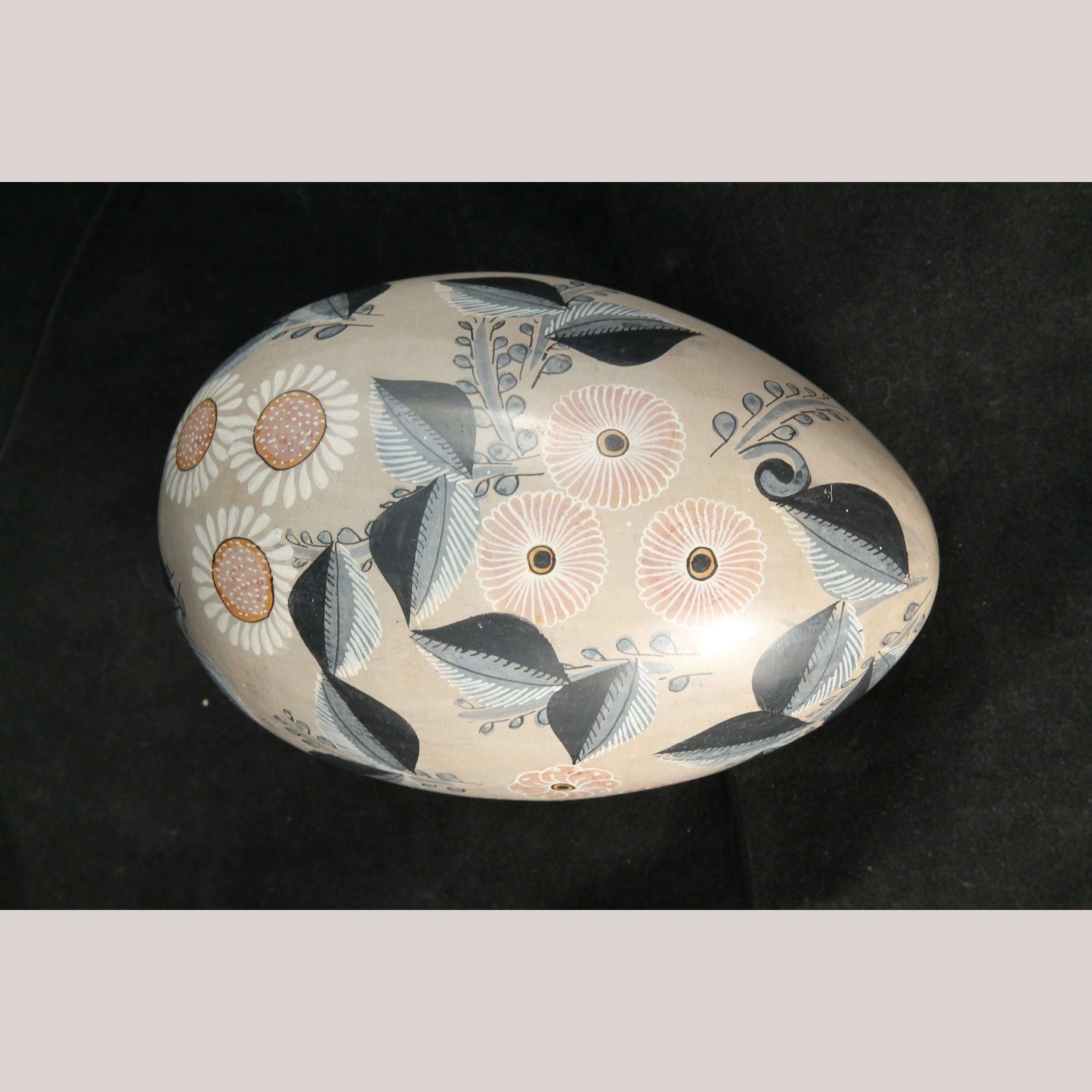Vntg Mexican Ceramic Egg Master Potter Signed Jimon Folk Art Décor