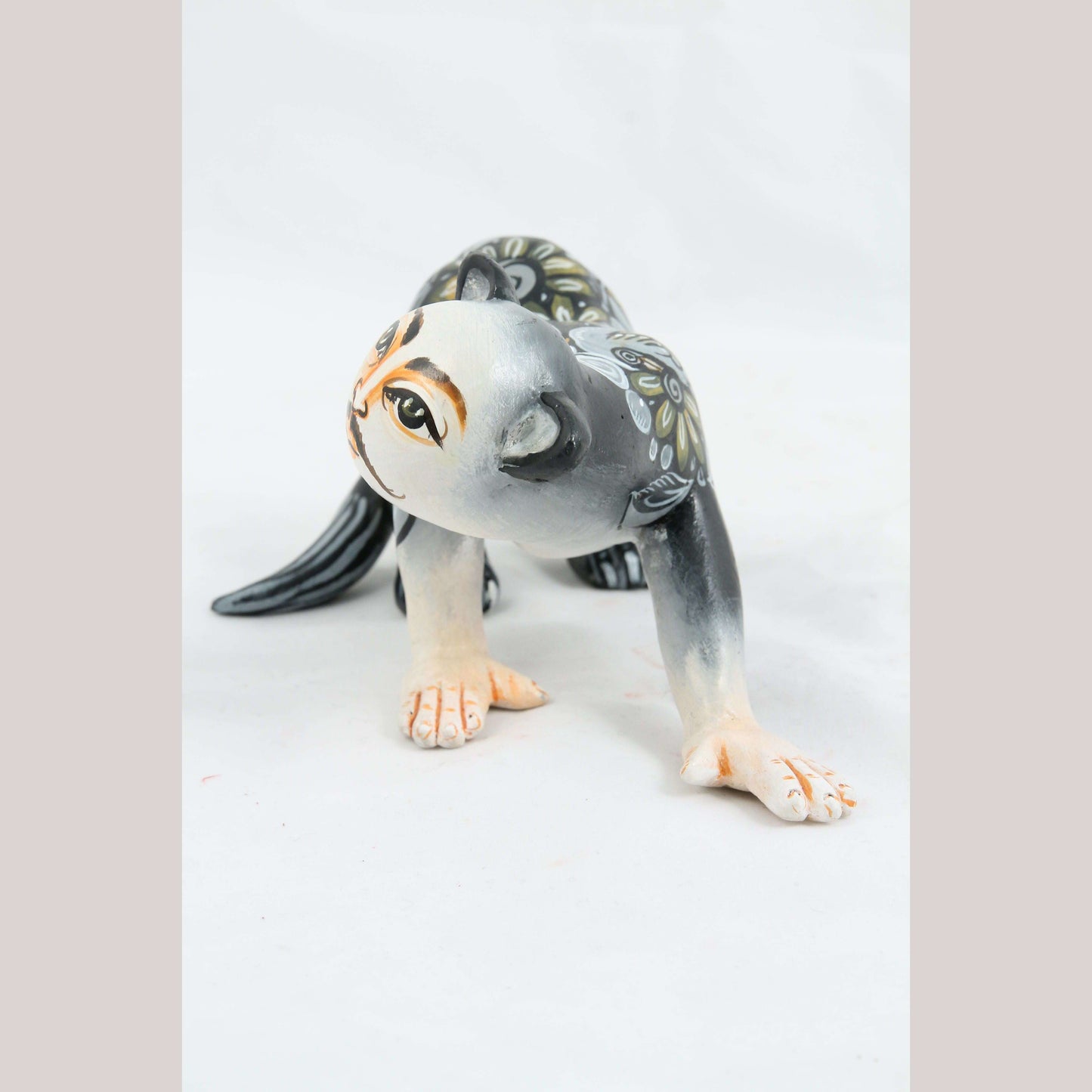 Sm Ceramic Nagual/Jaguar Man Collectible Mexican Folk Art Décor Ubaldo Macias
