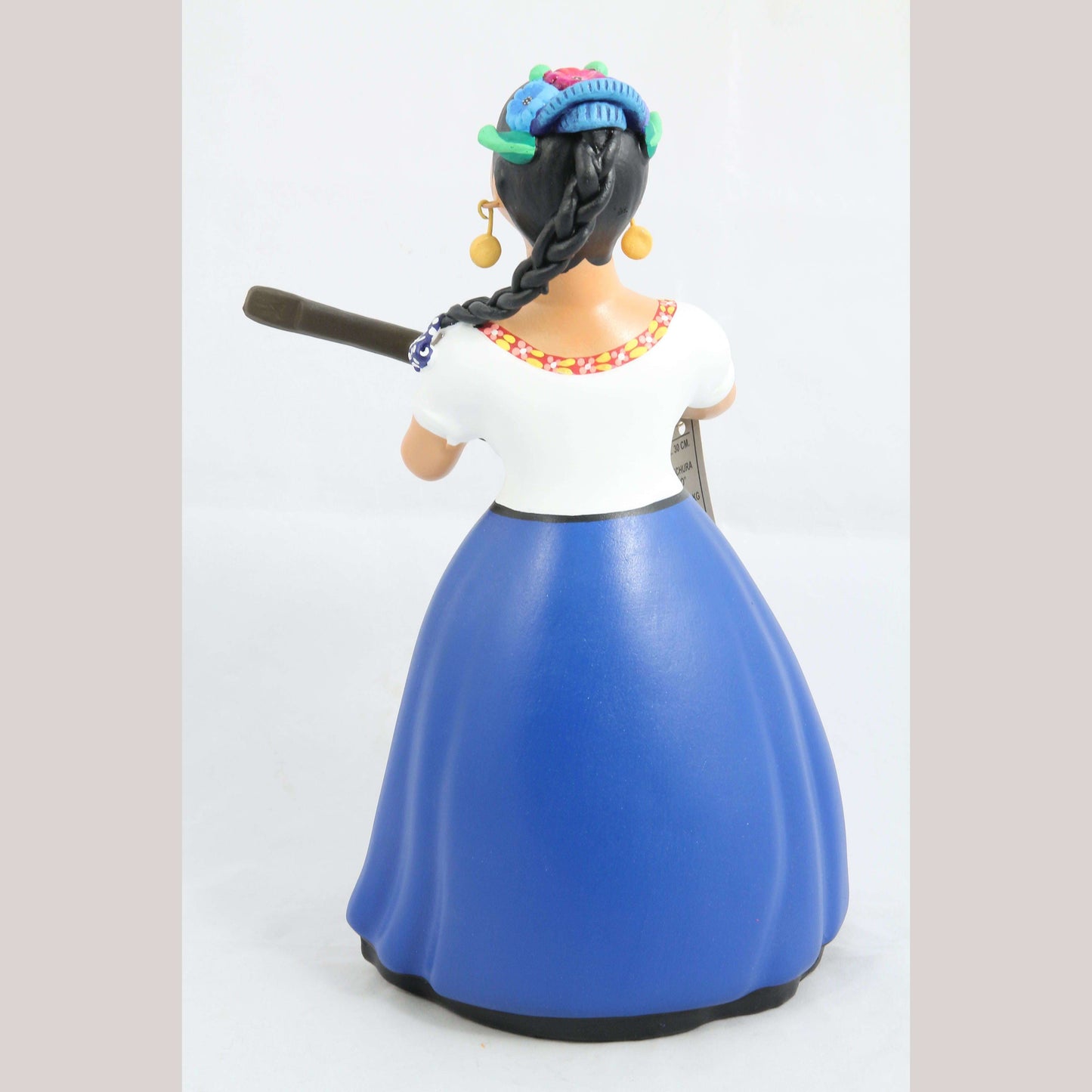 Lupita Najaco Ceramic/Pottery Doll/Figurine w Guitar Mexican Folk Art Royal Blue