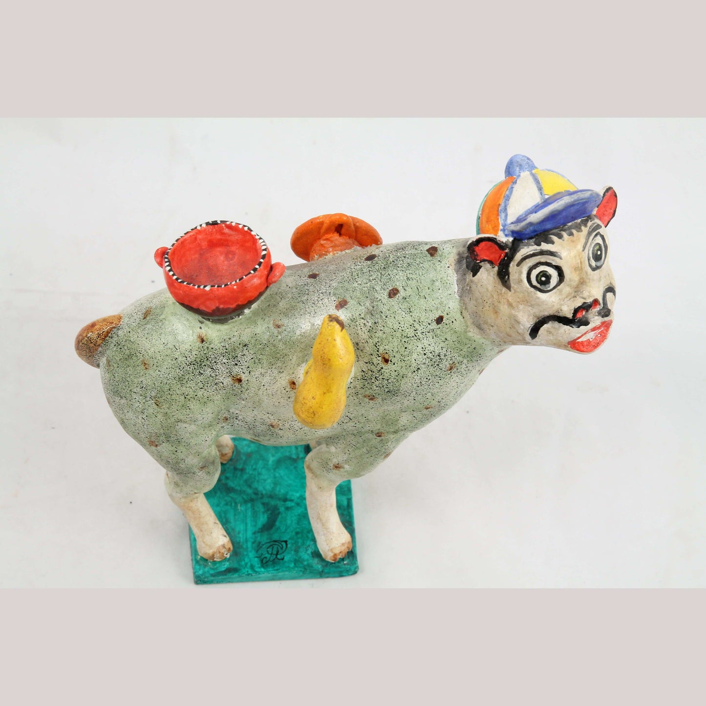 Vintage Juan Jose R Medrano Mexican Ceramic Monkey-Bull Betus Nagual