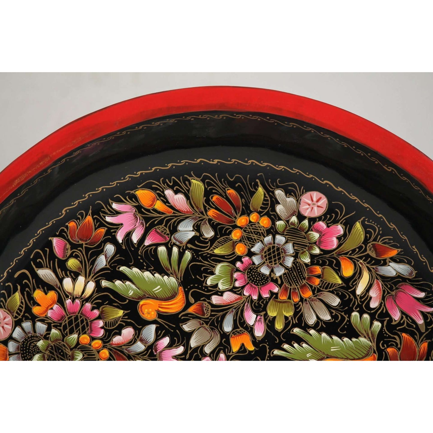 Wood Plate/Lacquer Ware Folk Art Mexico Collectible Decor Award Winning Artisan