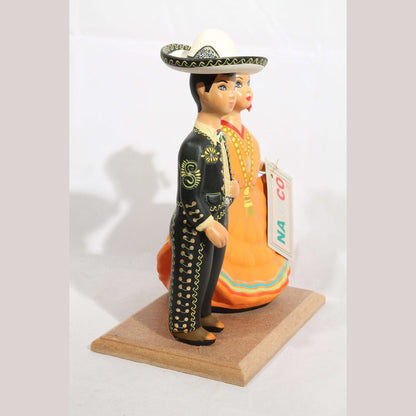 Lupita Najaco Ceramic Mexican Dolls Children Dancers Black Orange