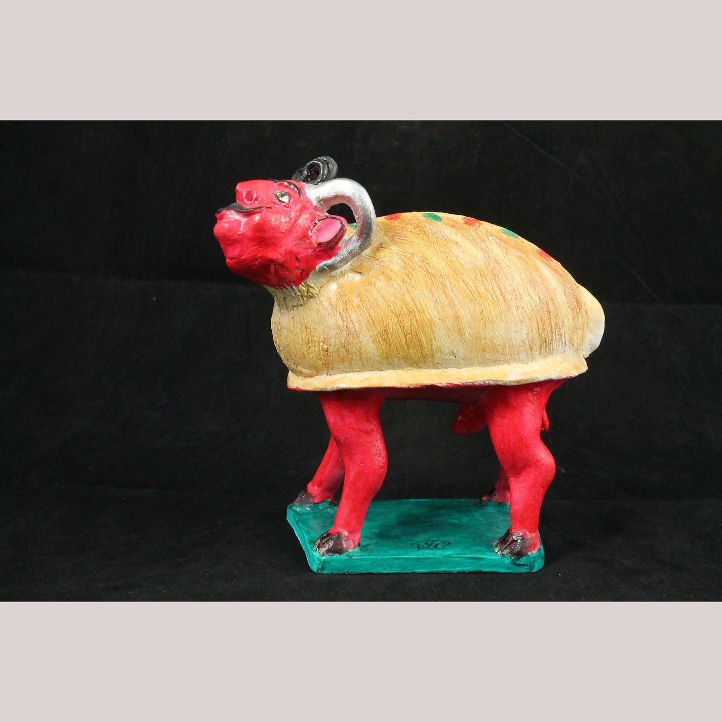 Rare Vintage Juan Jose R Medrano Mexican Ceramic Sheep-Ram-Man Betus Nagual