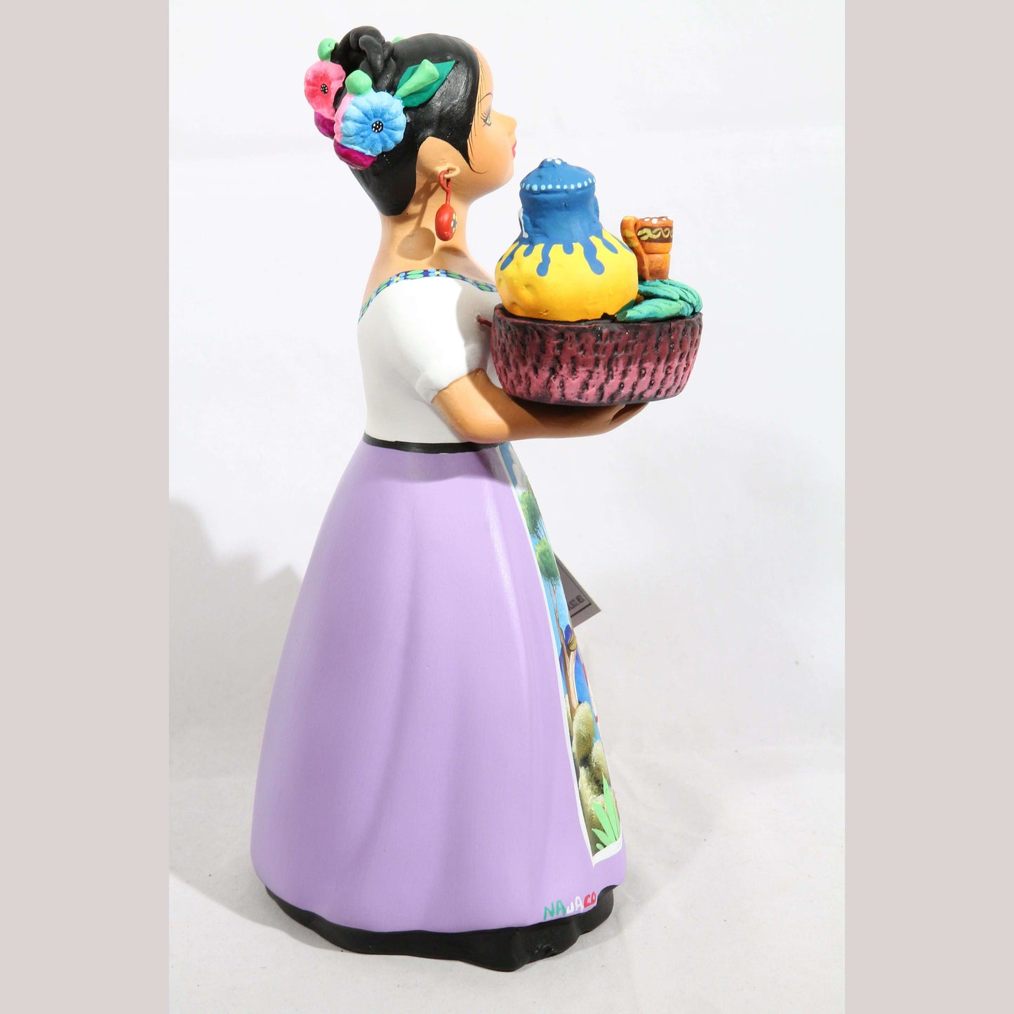 "Lupita" NAJACO Doll Ceramic Figurine Espanola Pulque Seller Lilac Dress