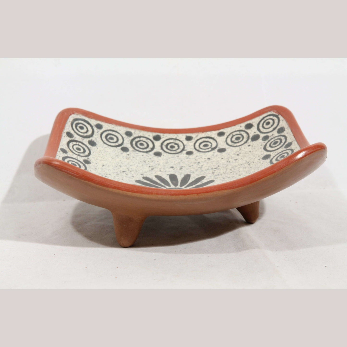 New Ceramic/Pottery Candy/Jewelry Grey Dish Mexican Folk Art Roberto Fiscal