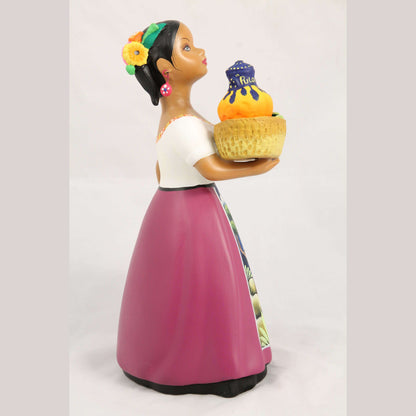 Lupita Mexican Ceramic Doll Espanola Pulque Seller Purple