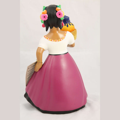 Lupita Mexican Ceramic Doll Espanola Pulque Seller Purple