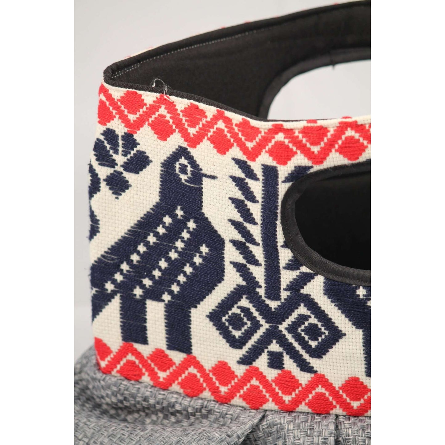 Mexican Purse/Bag/Tote Hand Embroidered Textile, Navy