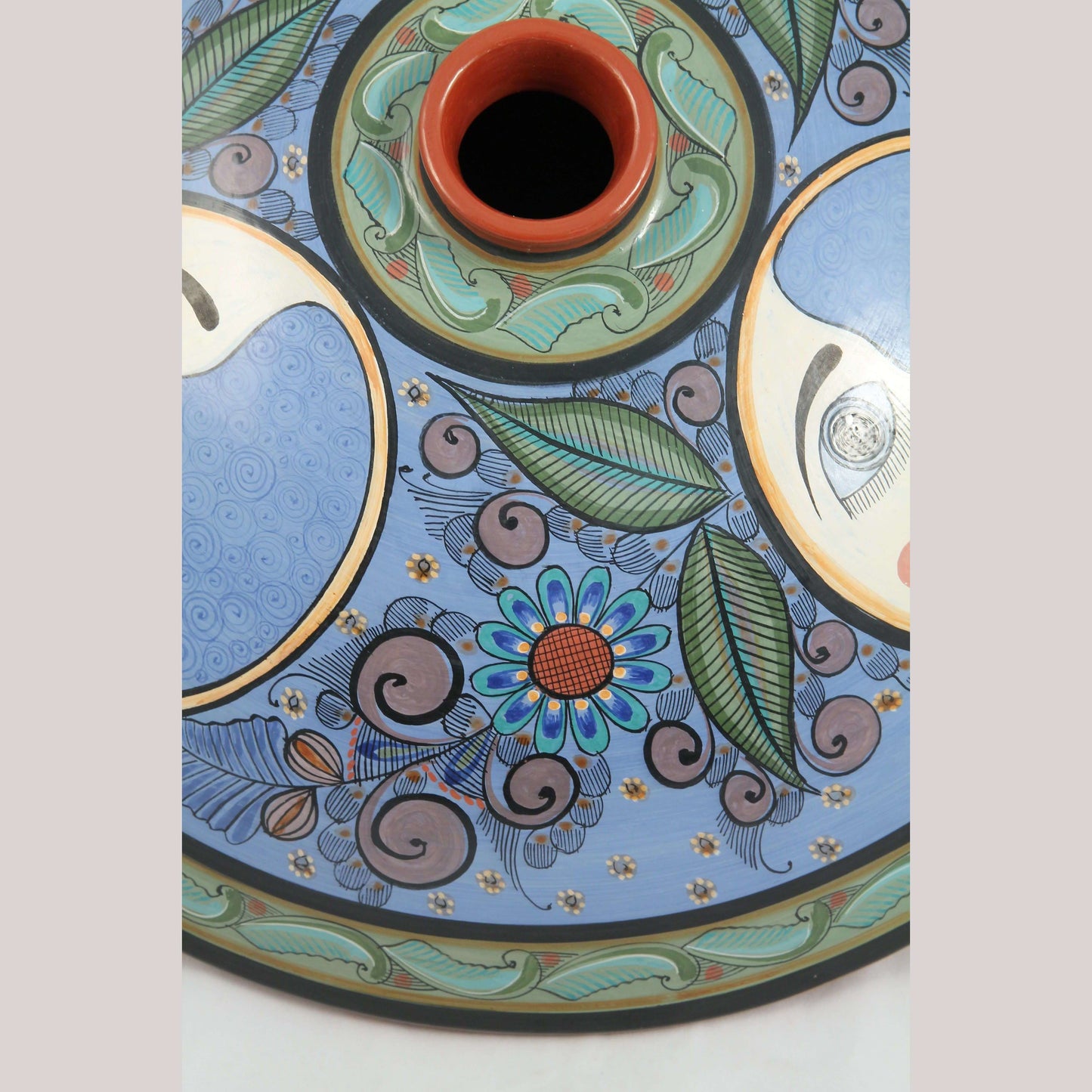 Huge 3 Footed Ceramic Vessel Mexico Fine Folk Art Master Jose Luis Cortez 3 Moon