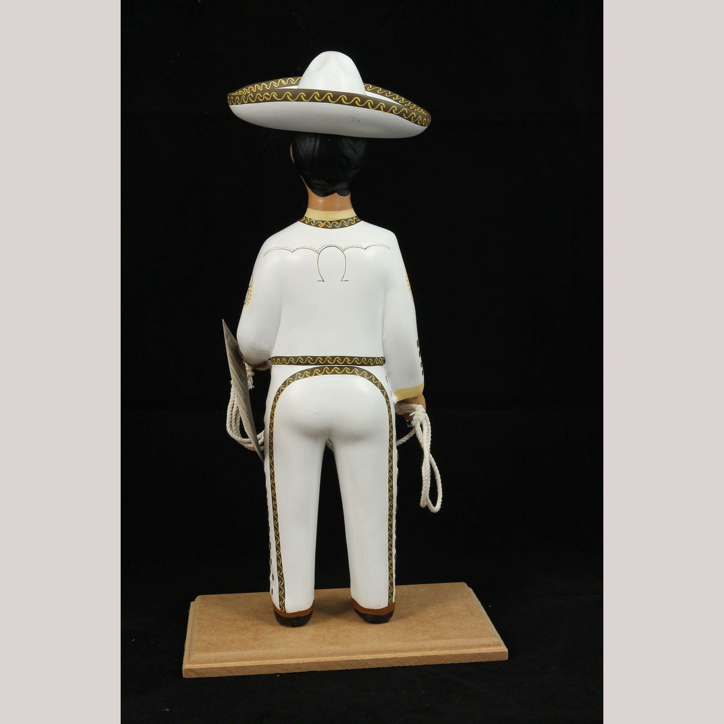 Lupita Najaco Ceramic Figurine Charro/Horse Man Folk Art White