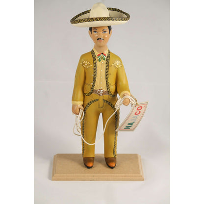 Ochre Premium Charro Male Ceramic Mexican Figurine Lupita Cowboy