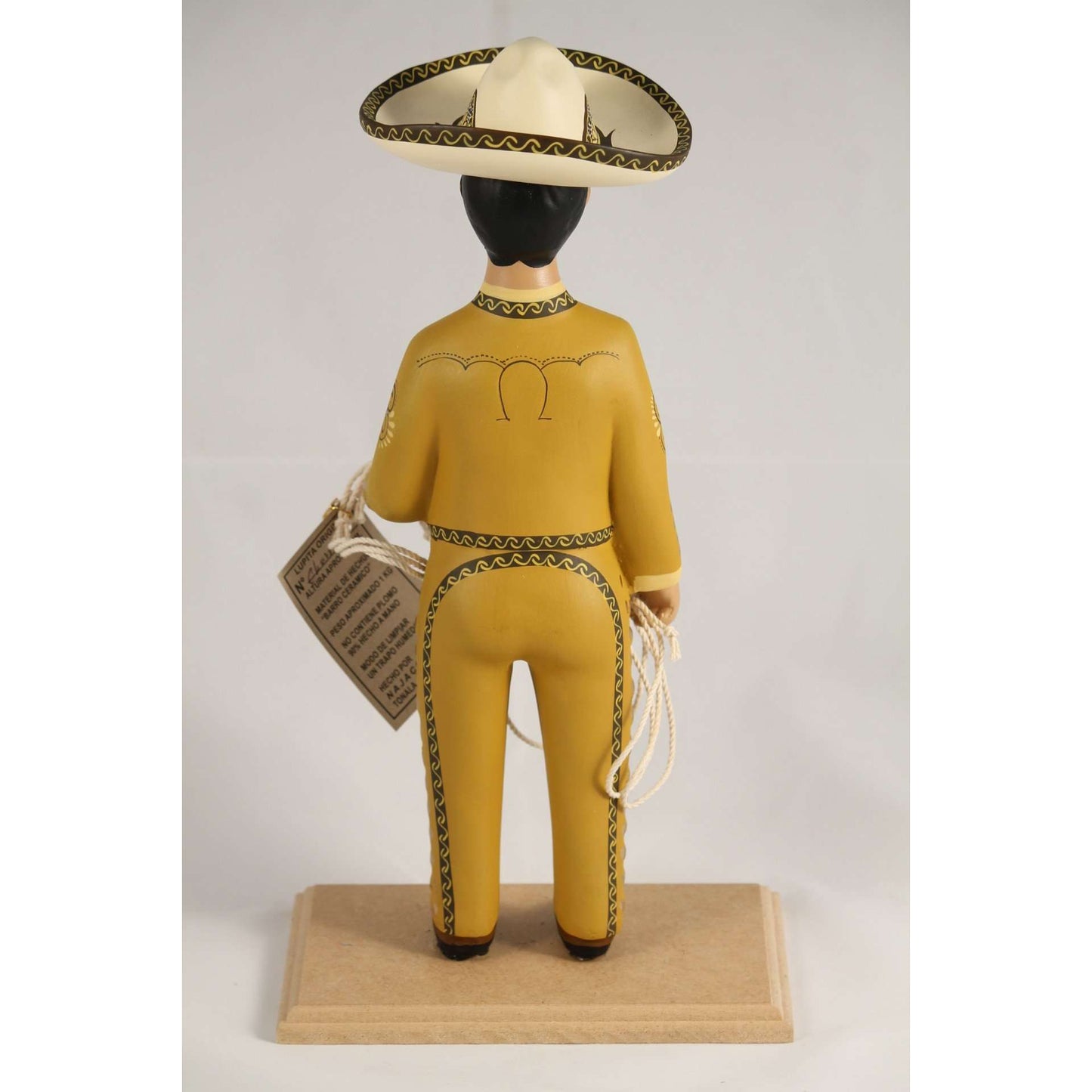 Ochre Premium Charro Male Ceramic Mexican Figurine Lupita Cowboy