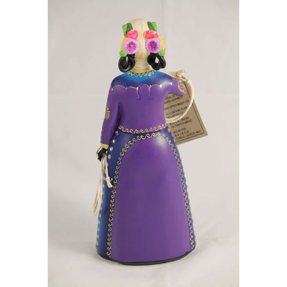 Lupita Figurine Day of the Dead "Charra Catrina" Plum Dress Ceramic Mexican