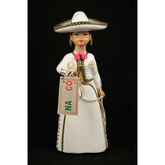 Lupita Doll, Charra Blanca, White Mexico Folk Art Original