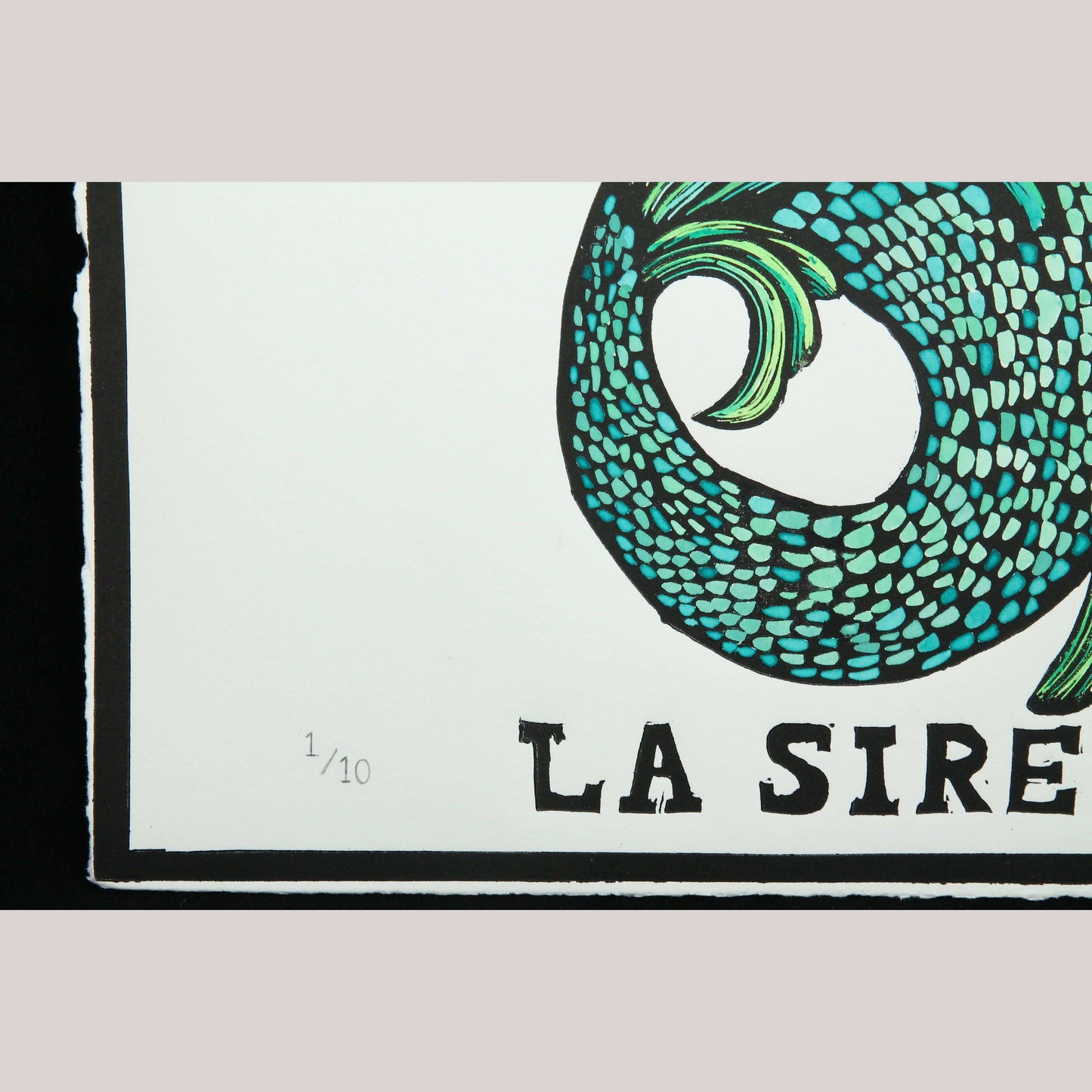 La Sirena/Mermaid Lithograph Mexico Fine Art Award Winner F. Robles Sign Loteria