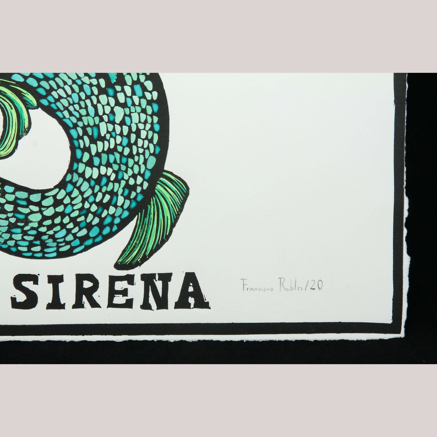 La Sirena/Mermaid Lithograph Mexico Fine Art Award Winner F. Robles Sign Loteria