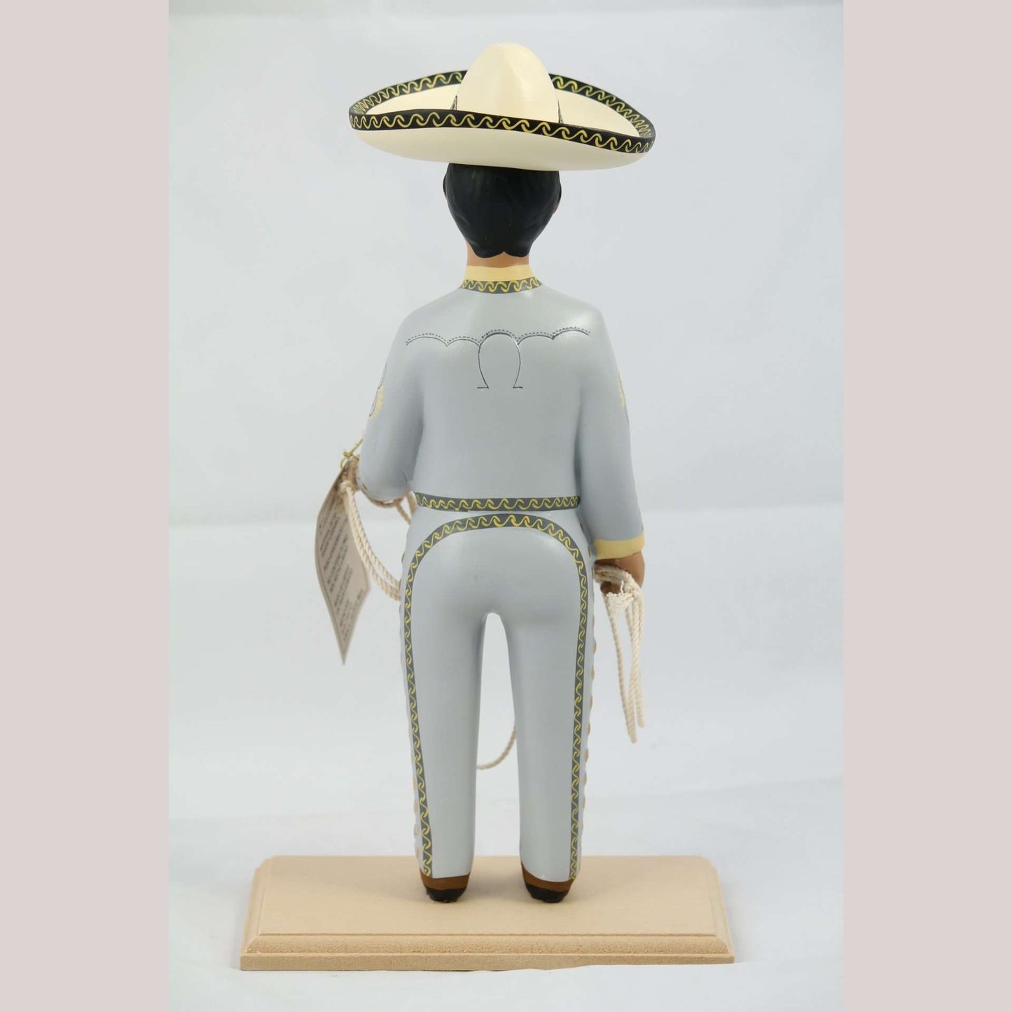Gray Premium Charro Male Ceramic Mexican Figurine Lupita Cowboy