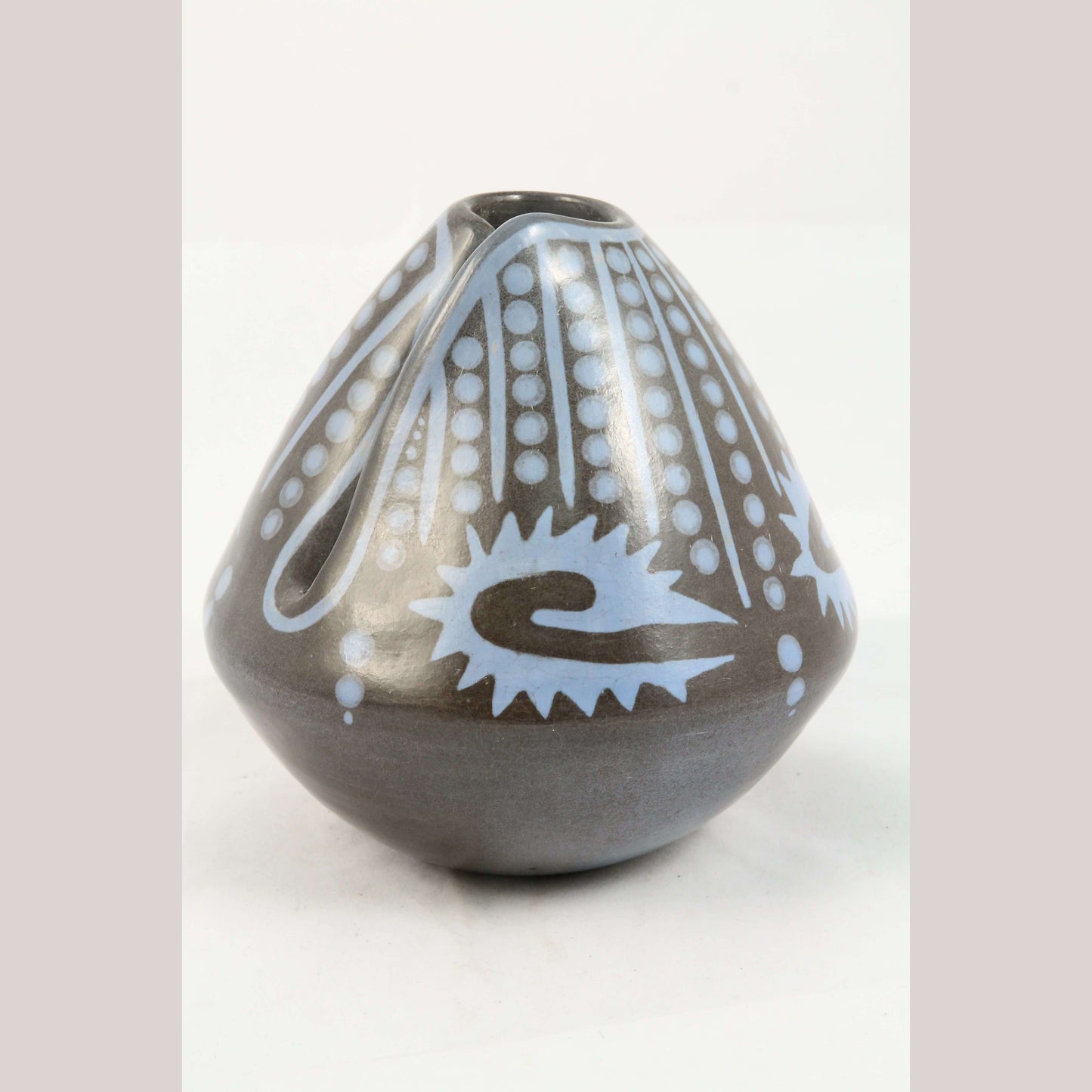 Conch Shape Vessel Ceramic Mexico Folk Art Hernandez Cano Pre Hispanic Designs