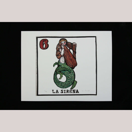 La Sirena/Mermaid Loteria Print Mexico Fine Art Award Winner F. Robles Decor