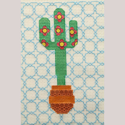 Blackwork Embroidery/Stitching Mexican Art Collectible Décor Signed Cactus #2