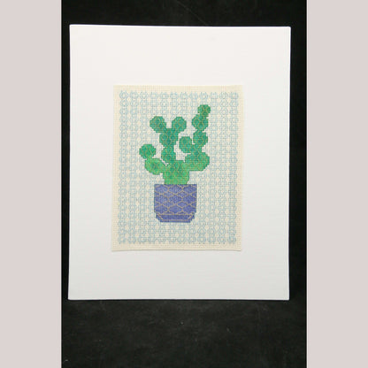 Blackwork Embroidery/Stitching Mexican Art Collectible Décor Signed Cactus