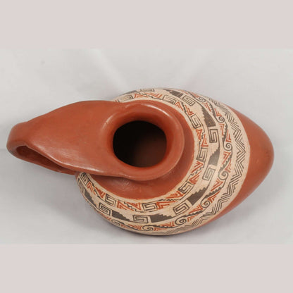 Ceramic Slipper Vase Hand Made Pottery Mexican Folk Art Potter Signed Huipe #2
