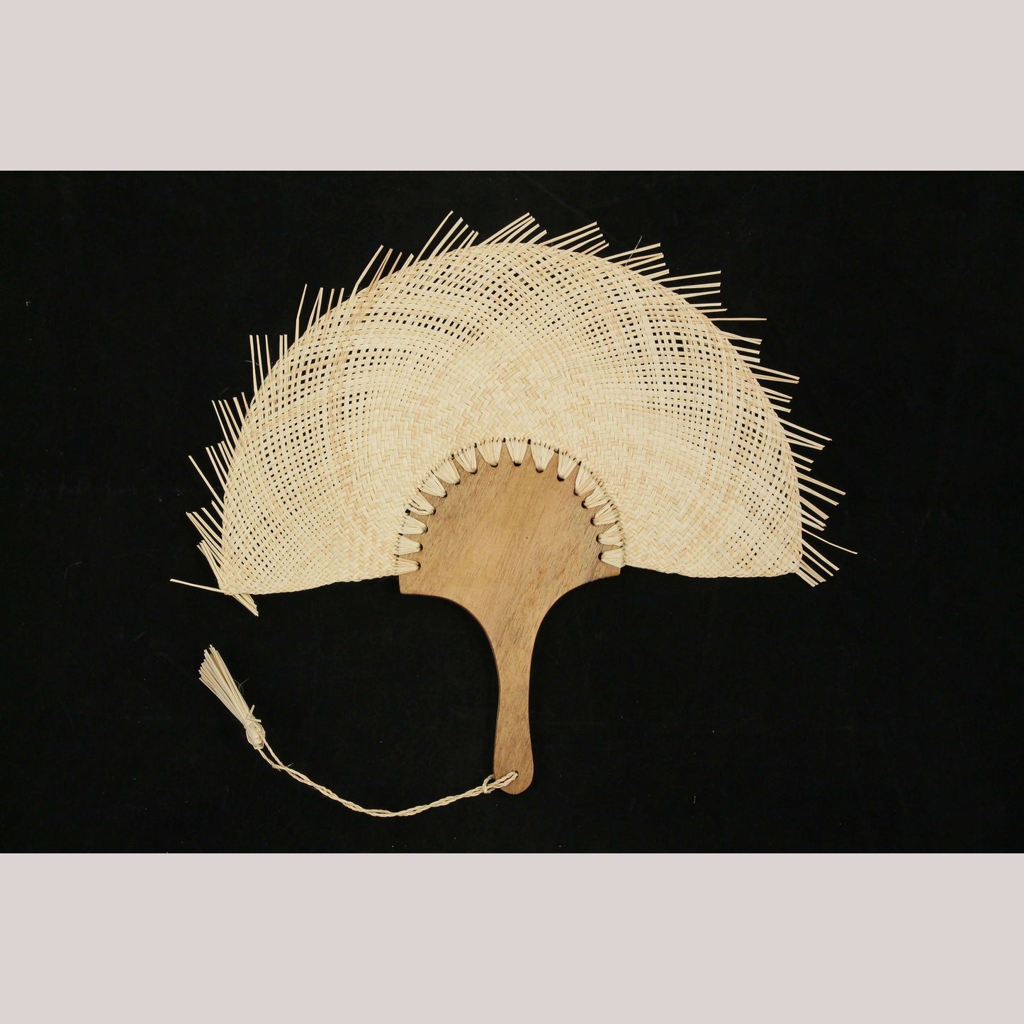 Beautiful Mexican Fiber Fan Mexican Folk Art Hand Made Becal Campeche Hand Held