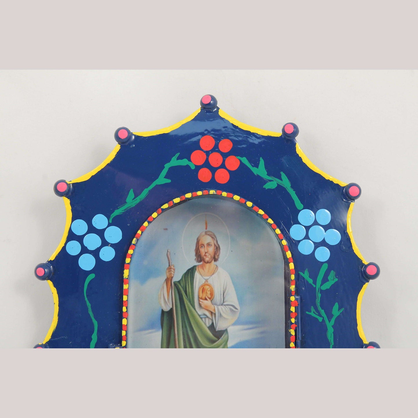 Tin Hanging Niche/Glass Mexican Folk Art Handmade Décor Religion Christ/Jesus