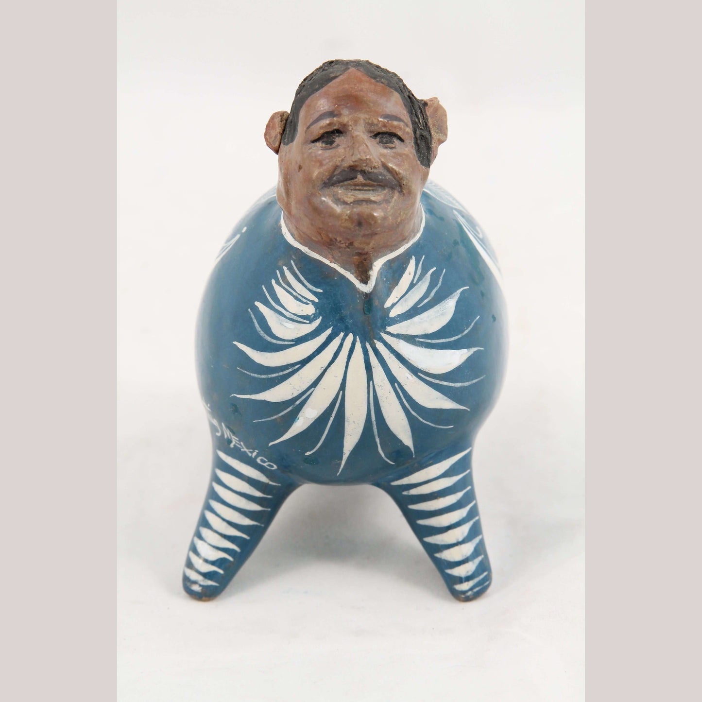 Ceramic Nagual Man/Bird Mexican Folk Art Handmade Décor J. A. Ortiz Signed Turq