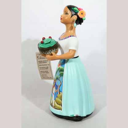 Najaco Lupita Nopales Cactus Ceramic Doll Mexican Pastel