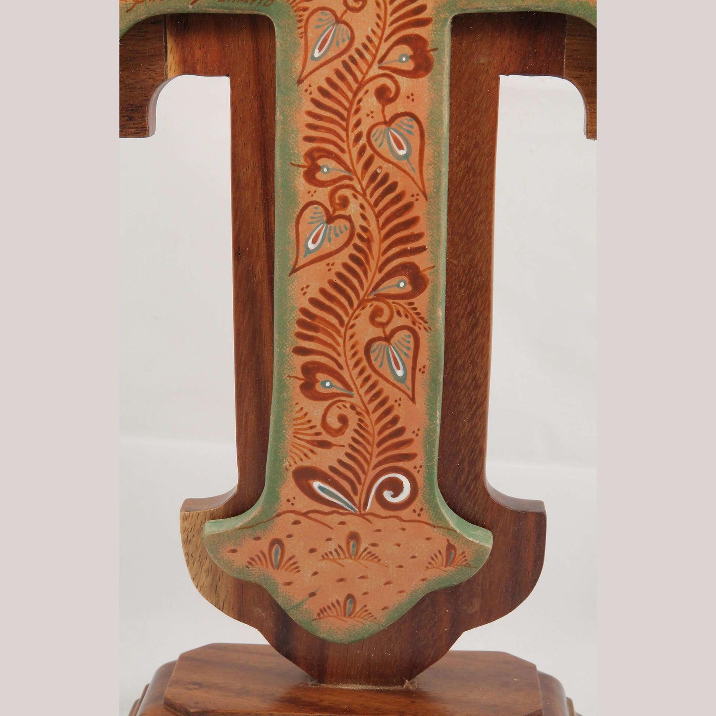 XL Ceramic/Wood Cross Mexican Folk Art Collectible Religious Pablo Pajarito