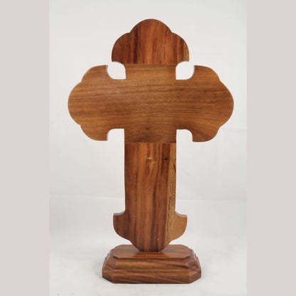 XL Ceramic/Wood Cross Mexican Folk Art Collectible Religious Pablo Pajarito