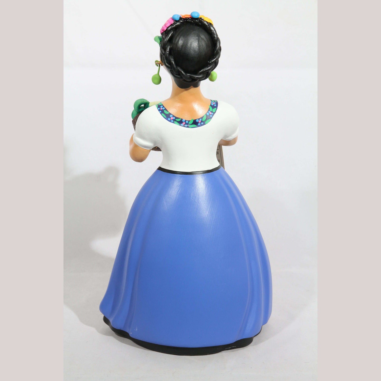 Najaco Lupita Doll/Figurine Ceramic Mexican Folk Art Basket of Corn New Blue